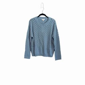 Anniewear Blue Open Knit Long Sleeve Sweater NWT Sz Large